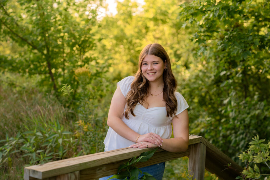 Lady posing in a county park in West Bend