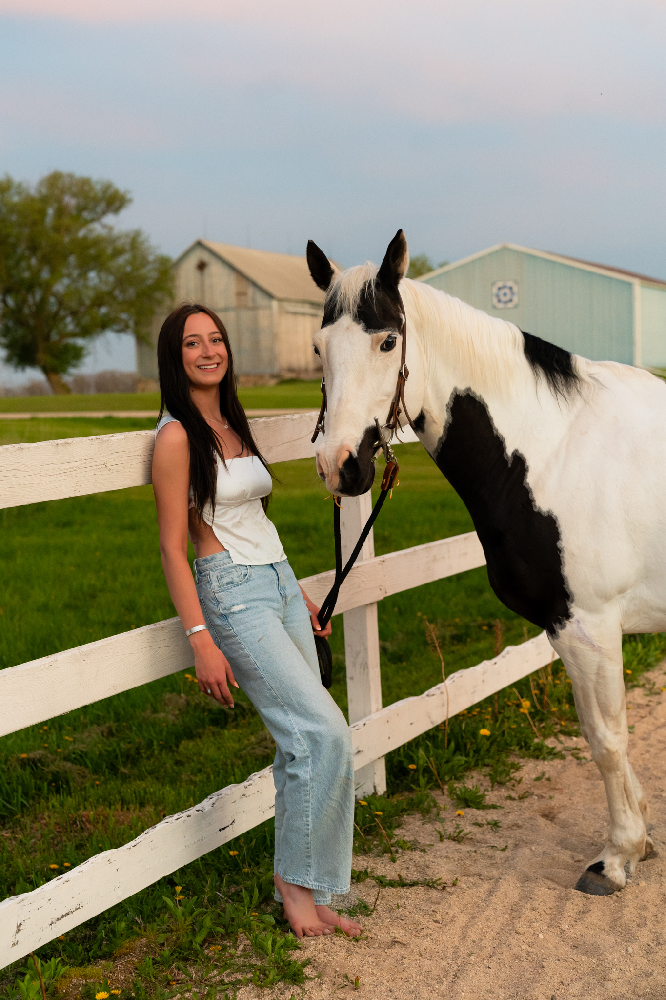 Wisconsin equine photography session capturing senior and horse bond