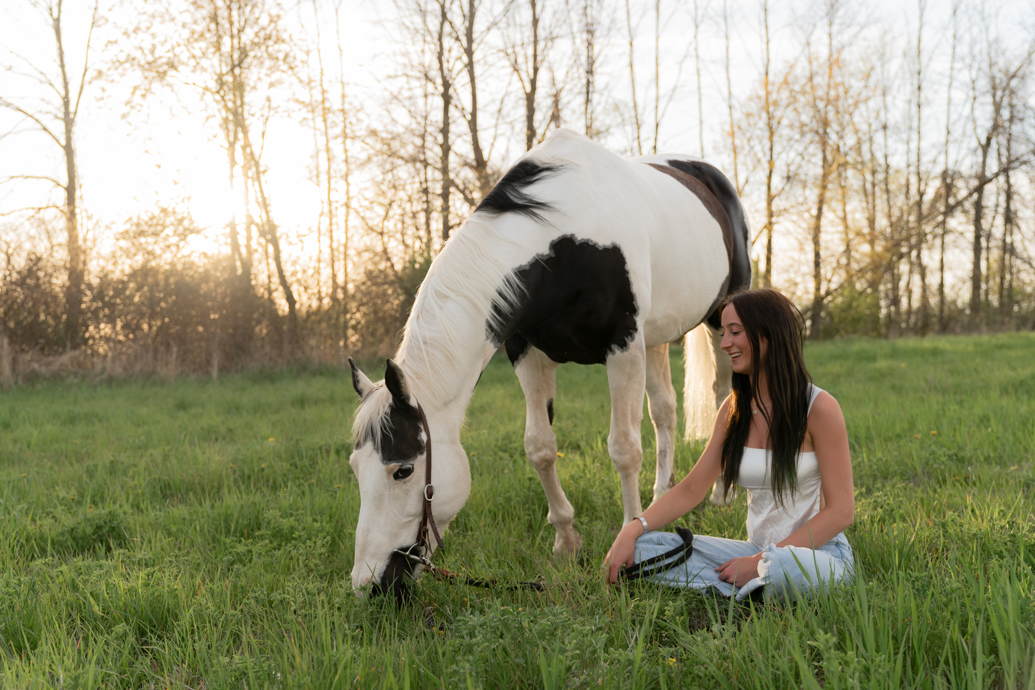 Wisconsin horse and senior photography session candid natural moments
