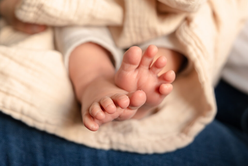 Detailed image of newborn baby's toes