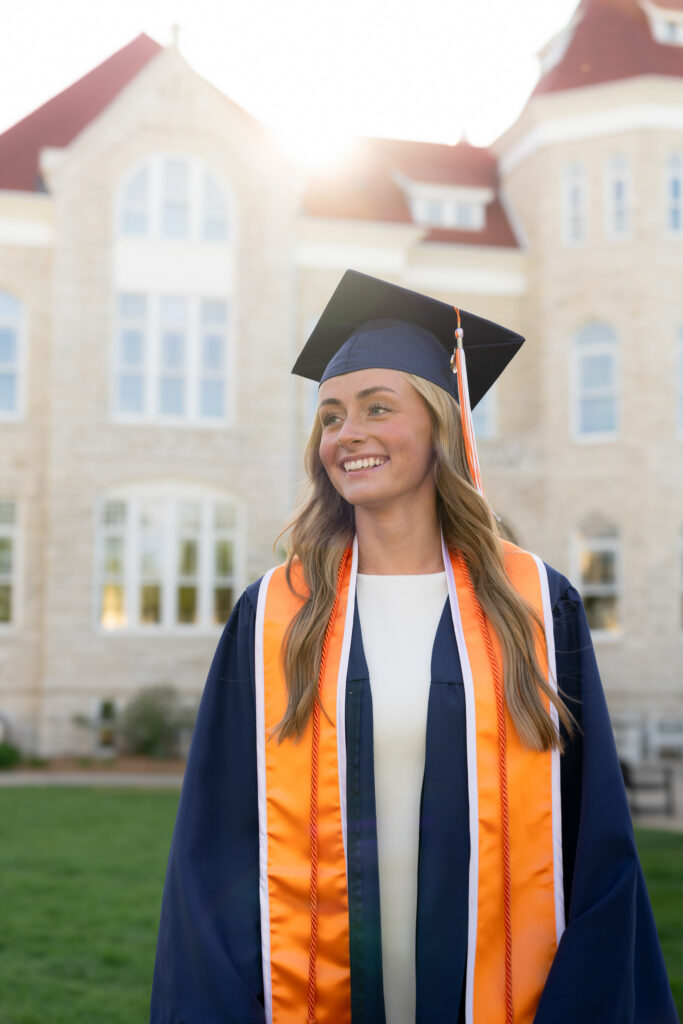Waukesha WI college graduation photography natural light session