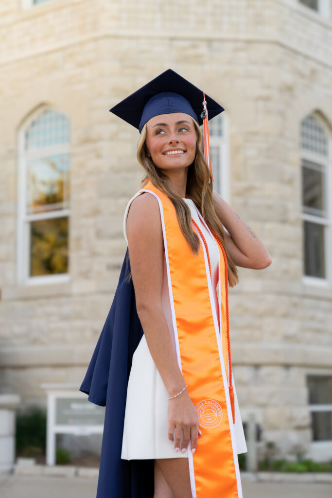 College graduate portraits in Waukesha Wisconsin spring session